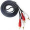 PVC Jacket 20m RCA Stereo Cable AV Plug 2RCA To 2RCA
