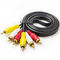 metal connector PVC 3RCA To 3RCA Cable 10m Audio Video Cable